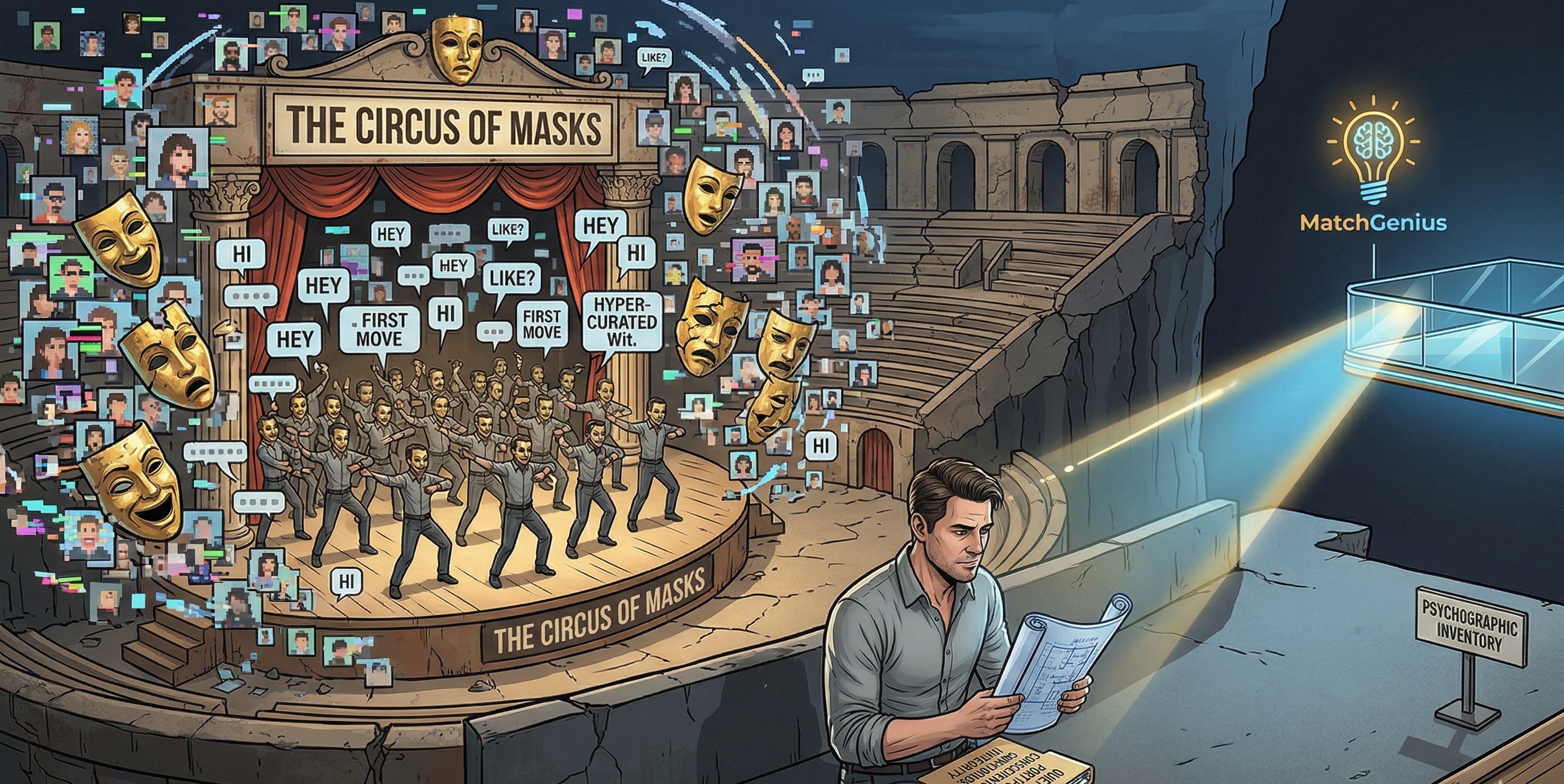 circus-of-masks-online-dating-fatigue